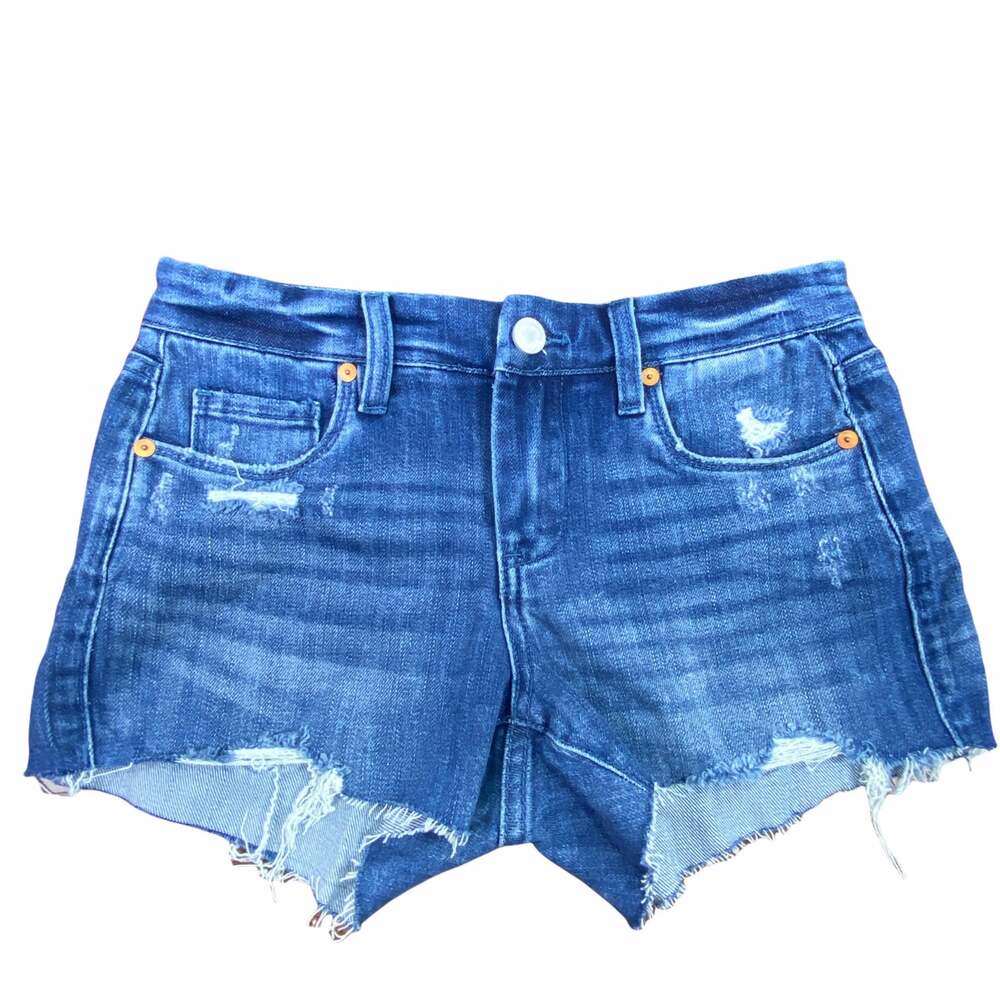 BlankNYC The Astor Cut-Off Raw Hem Shorts Size 25 Denim Blue Jean Shorts